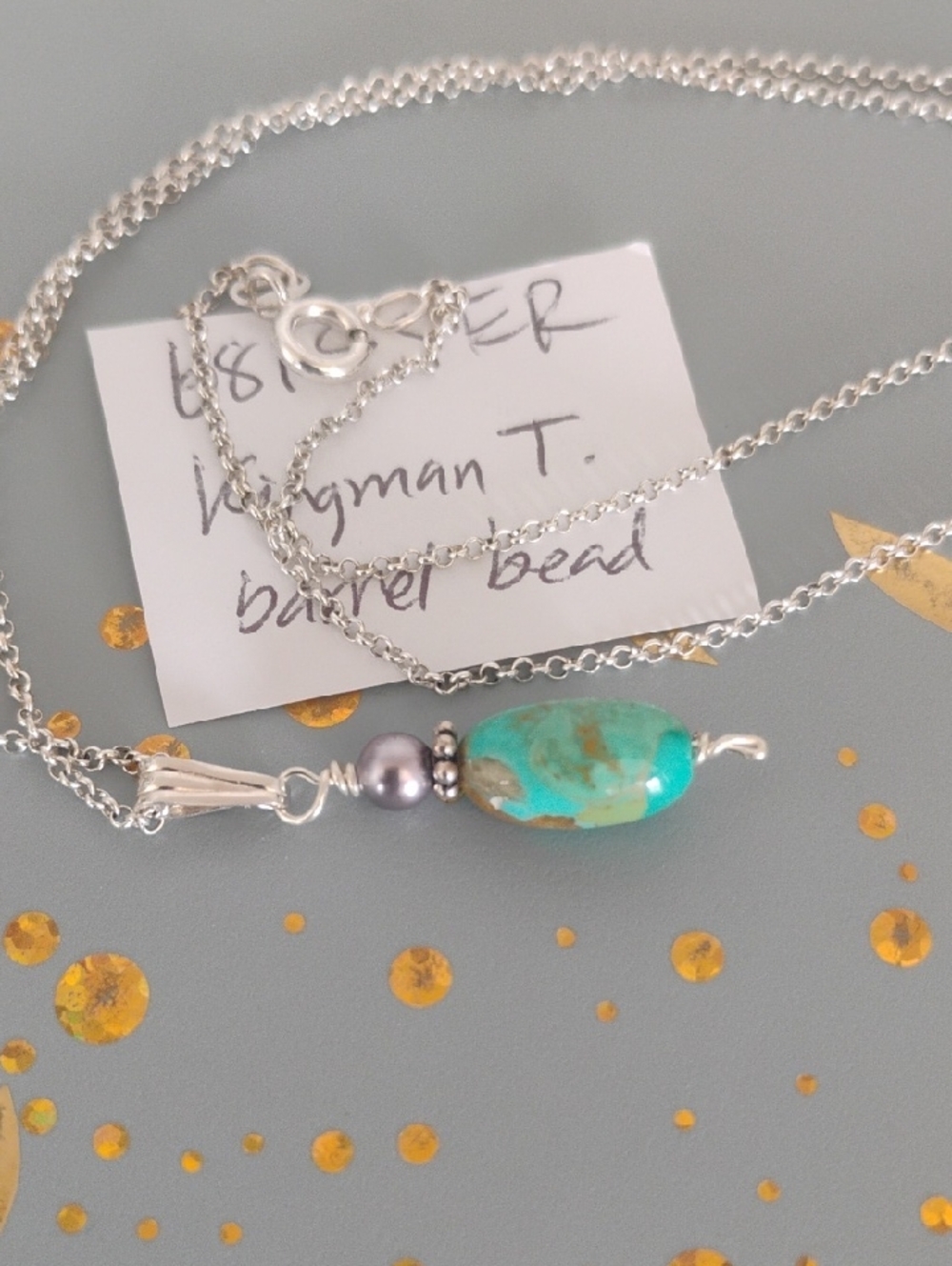 Genuine Kingman Turquoise Sterling Silver Necklace